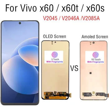 6.56 palcový Oled & Amoled Pre Vivo X60 V2045 V2046A / Vivo X60t V2085A LCD Displej Dotykový Displej Digitalizátorom. Montáž Náhradné