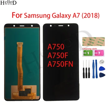 TFT/LCD AMOLED Displej Pre Samsung Galaxy A7 2018 A750 A750F A750G LCD Modul Dotykový Displej Digitalizátorom. Panel LCD Displej Nástroje