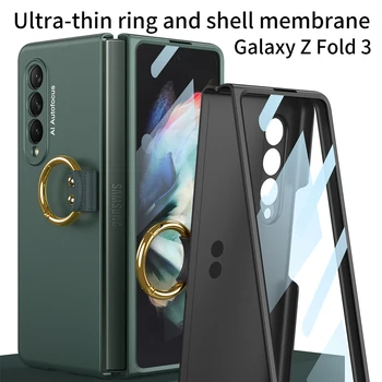 Krúžok Držiak obal Pre Samsung Galaxy Z Zložiť 3 5G Case Ultra Thin PC Matný Shell Film Integrovaný Kryt Capa Z. Fold3 5G Fundas