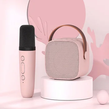 2022 Nové Mini Wireless Mikrofón Bluetooth Malý Reproduktor Vonkajšie Prenosné Karaoke Mikrofón Audio All-in-one Mikrofón Subwoofer