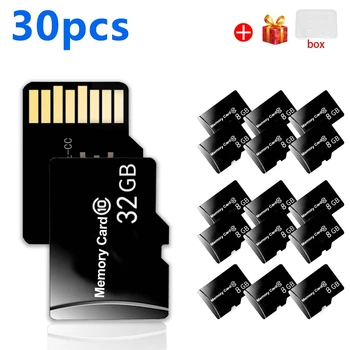 30pcs/veľa Mini sd Pamäťová karta 32GB 64GB 16 GB 8 GB 4 gb mini sd flash TF karty Digitálne Zariadenia, mini sd karty s white box kamera