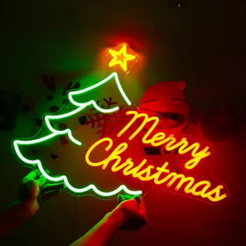 Vianočné Neónový Nápis, Vianočný Stromček, Vlastné Neónový Nápis, Vianočná Výzdoba, Neónový Nápis Steny Výzdoba, Krytý Izba Vianočné Ozdoby