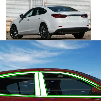 Auto Nálepky Z Nehrdzavejúcej Ocele Obloha Pilier Okno Stredný Pás Čalúnením Rám Odsávače Pre Mazda 6 Mazda6 Atenza 2014-2018