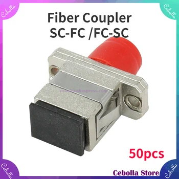 50Pcs NOVÝ Konektor Telecom SC-FC /FC-SC Kovové Single Mode Fiber Spojka Príruby Adaptéra Multimode Optický Konektor